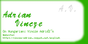 adrian vincze business card
